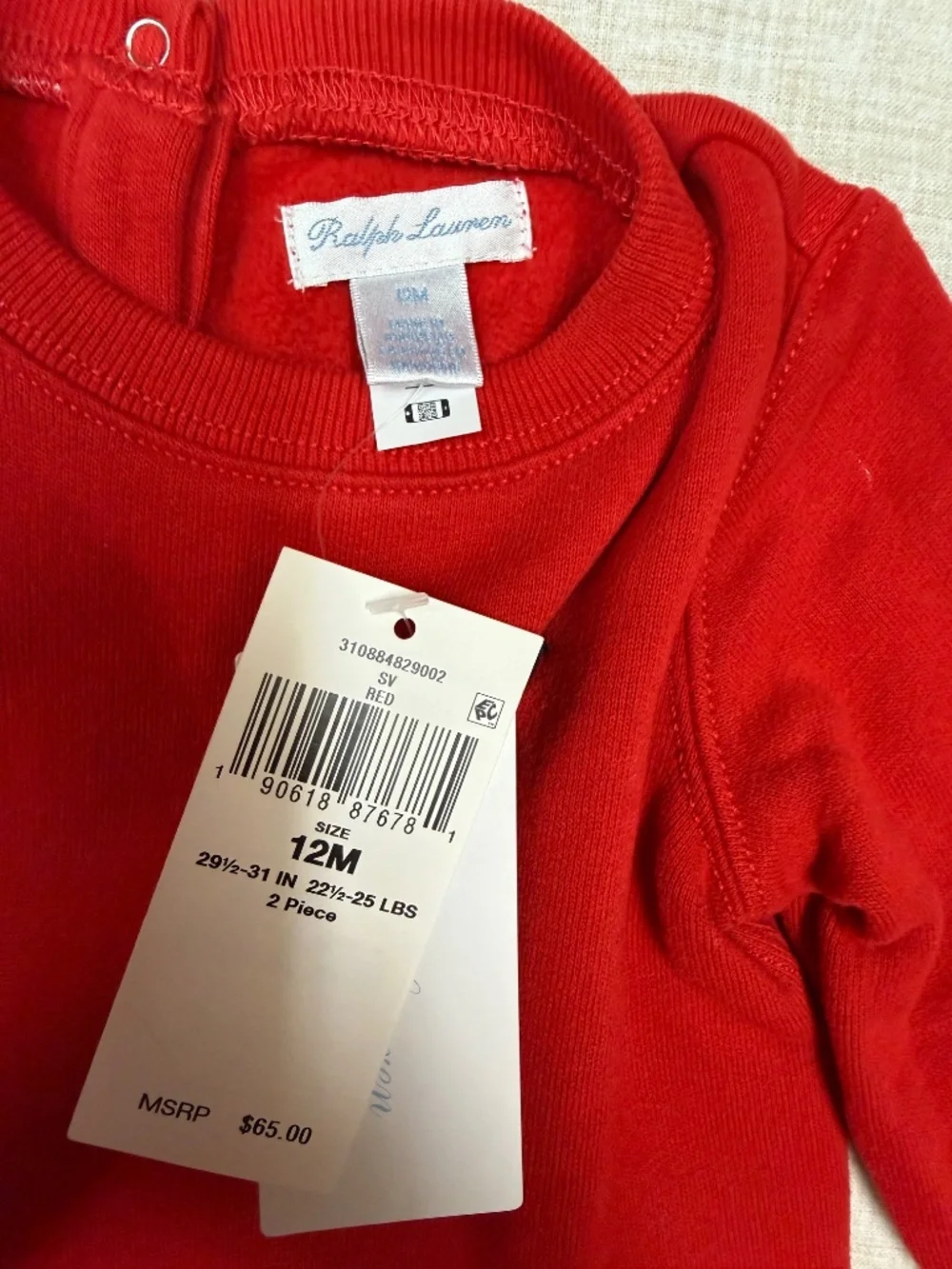 NWT Ralph Lauren Baby Girl 12M Red Tartan Plaid Holiday Christmas Dress